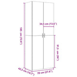Highboard Concrete Grey 70x42.5x185 cm Engineered Wood 3281423