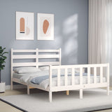 Bed Frame without Mattress White 120x200 cm Solid Wood Pine 3192032