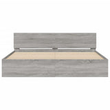 Bed Frame Grey Sonoma Engineered Wood, Plywood Double Durable 3207460