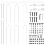 ZNTS White Garden Fence with Hoop Top - 13.6 x 0.8 m - Steel 3334164