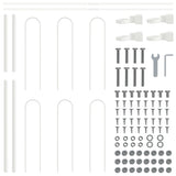 ZNTS White Garden Fence with Hoop Top - 13.6 x 0.8 m - Steel 3334164