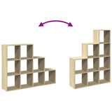 Room Divider Bookcase 3-Tier Sonoma Oak 137.5x29x103.5 cm Engineered Wood 857978