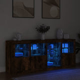 Sideboard with LED Lights Smoked Oak 164x37x67 cm 3209055