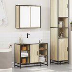 ZNTS 2 Piece Bathroom Furniture Set Sonoma Oak Engineered Wood 3300911