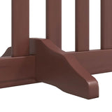 Dog Gate with Door Foldable 10 Panels Brown 800 cm Poplar Wood 3155695