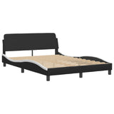 Bed Frame without Mattress "Zadar" Black and White 140x190 cm Faux Leather 3208182