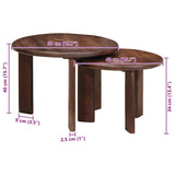 Nesting Coffee Tables 2 pcs Dark Brown Solid Mango Wood 4104652