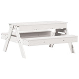 Picnic Table with Sandpit for Kids White Solid Wood Pine 832593