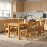 Dining Set 7 pcs Grey Solid Oak Wood 3430386