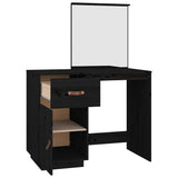 Dressing Table Black 95x50x134 cm Solid Wood Pine 820091