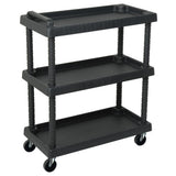 3-Tier Workshop Tool Trolley Black 75x37.5x92 cm PP 151828