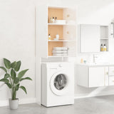 Washing Machine Cabinet High Gloss White 64x25.5x190 cm 808419