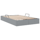 Storage Bed with Mattress Light Grey 120 x 200 cm Fabric 3370004