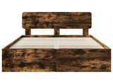 Bed Frame Smoked Oak 120 x 190 cm Solid Pine Wood 3412109