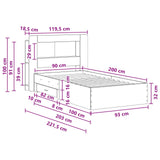 Bed Frame with Storage Artisan Oak 90 x 200 cm Engineered Wood 3433830