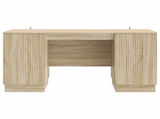 Desk with Shelf Sonoma Oak 142.5 x 50 x 75 cm Engineered Wood 3414623