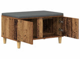 Hall Bench Old Wood 60 x 38 x 46 cm Engineered Wood and Fabric 891526