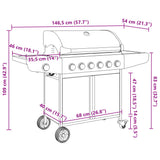 Gas BBQ Grill with 7 Burners Silver Stainless Steel 3214257