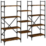 Bookshelf Smoked Oak 160x28.5x136.5 cm Engineered Wood 838875
