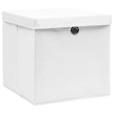 Storage Box Set of 10 White Non-woven fabric 288352