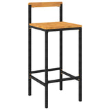 Bar Stools 4 pcs Black Poly Rattan and Solid Wood Acacia 362608