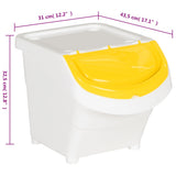 Stackable Waste Bins with Lids 3 pcs White PP 78 L 364068