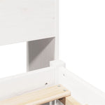 ZNTS Bookcase Bed without Mattress White 140x190 cm Solid Wood Pine 3321892