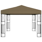 Gazebo with LED String Lights 3x3 m Taupe Fabric 3070330