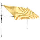 Manual Retractable Awning with LED 300 cm White and Orange 145859