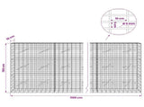 Gabion with 5 mm Wire and 5x10 cm Mesh 1100x10x150 cm 3464488
