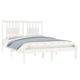 3104059 Bed Frame without Mattress White Solid Wood 120x200 cm