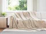 Throw Blanket Beige 220 x 240 cm Fleece 42016975