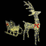 Reindeer Pull Sleigh Warm white 70 x 26 x 130 cm Acrylic 42019075