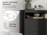 16 Shoe Pair Storage Cabinet, with Flip Doors - High Gloss Black T3398P343168