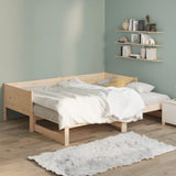 Pull-out Day Bed without Mattress Solid Wood Pine 2x cm 820257