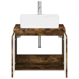 Bathroom Furniture Set Smoked Oak Engineered Wood 3404325