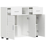 Wooden Cabinet with Drawer High Gloss White 88.5 x 30.5 x 73 cm 880285