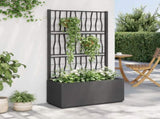Garden Planter with Trellis Dark Grey 80x36x140 cm PP 368780