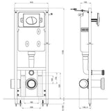 Concealed High Cistern 11 L 41x14x cm 146128