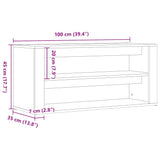 Shoe Bench Black Oak 100x35x45 cm Engineered Wood 862126
