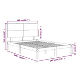 Bed Frame White Solid pine wood, Plywood Double Bed Frame 3104784