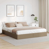 Storage Bed with Mattress Cappucino 180 x 200 cm Faux leather 3369960
