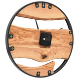 ZNTS Wall Clock Brown Ø35 cm Iron and Olive Wood 4008396