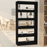 Book Cabinet/Room Divider Black 80x30x166 cm Engineered Wood 811719