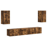 TV Cabinet Set Wall-mounted 5 pcs Smoked Oak Engineered Wood 3409074