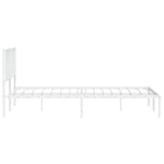 ZNTS Metal Bed Frame with Headboard White 200x200 cm 374493