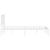 ZNTS Metal Bed Frame with Headboard White 200x200 cm 374493