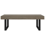 Coffee Table Grey and Black 120x60x40 cm MDF and Iron 286104