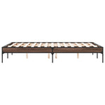 ZNTS Bed Frame Brown Oak 120x190 cm Small Double Engineered Wood and Metal 845050