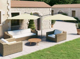 Garden Parasol Sand Polyester, Powder-Coated Steel Double 312555